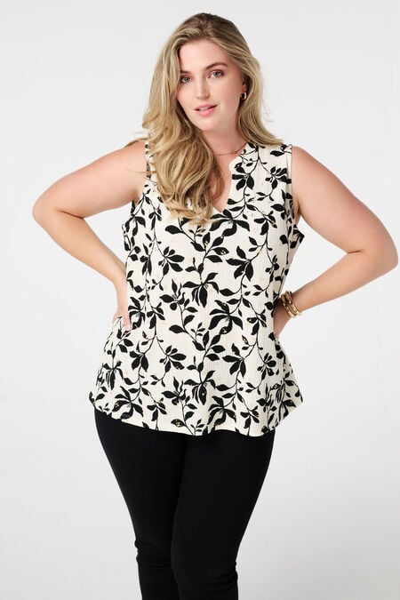 Mouwloze top met print Mouwloze top met print