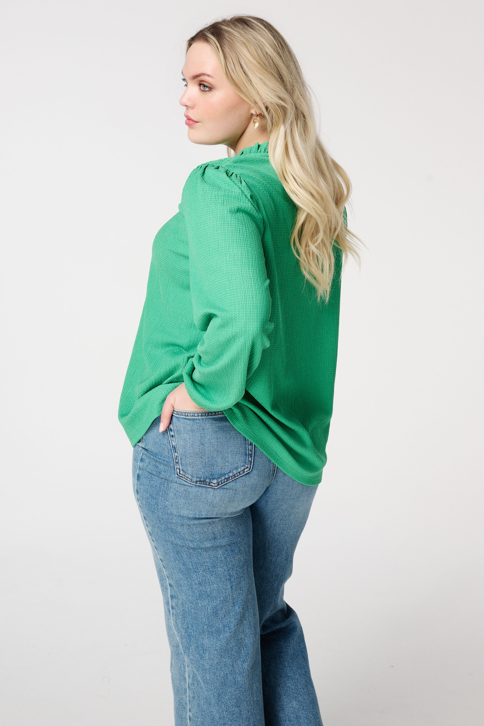 Top met structuur en ruches image number 3