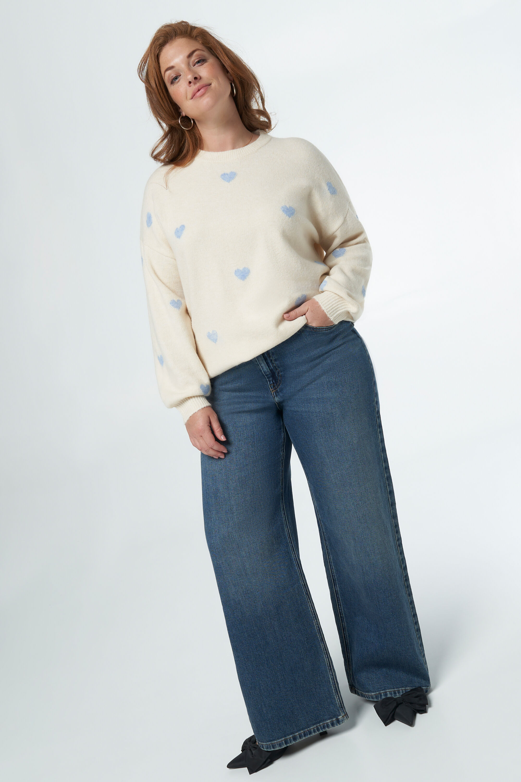 Trui met hartjes patroon image number 5