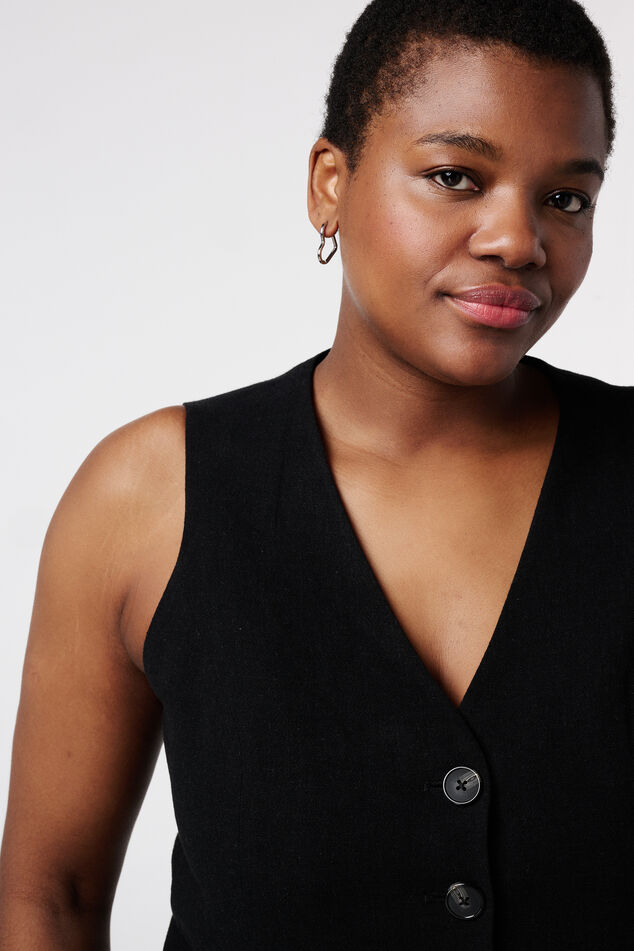 Kostuumgilet met linnen image number 4