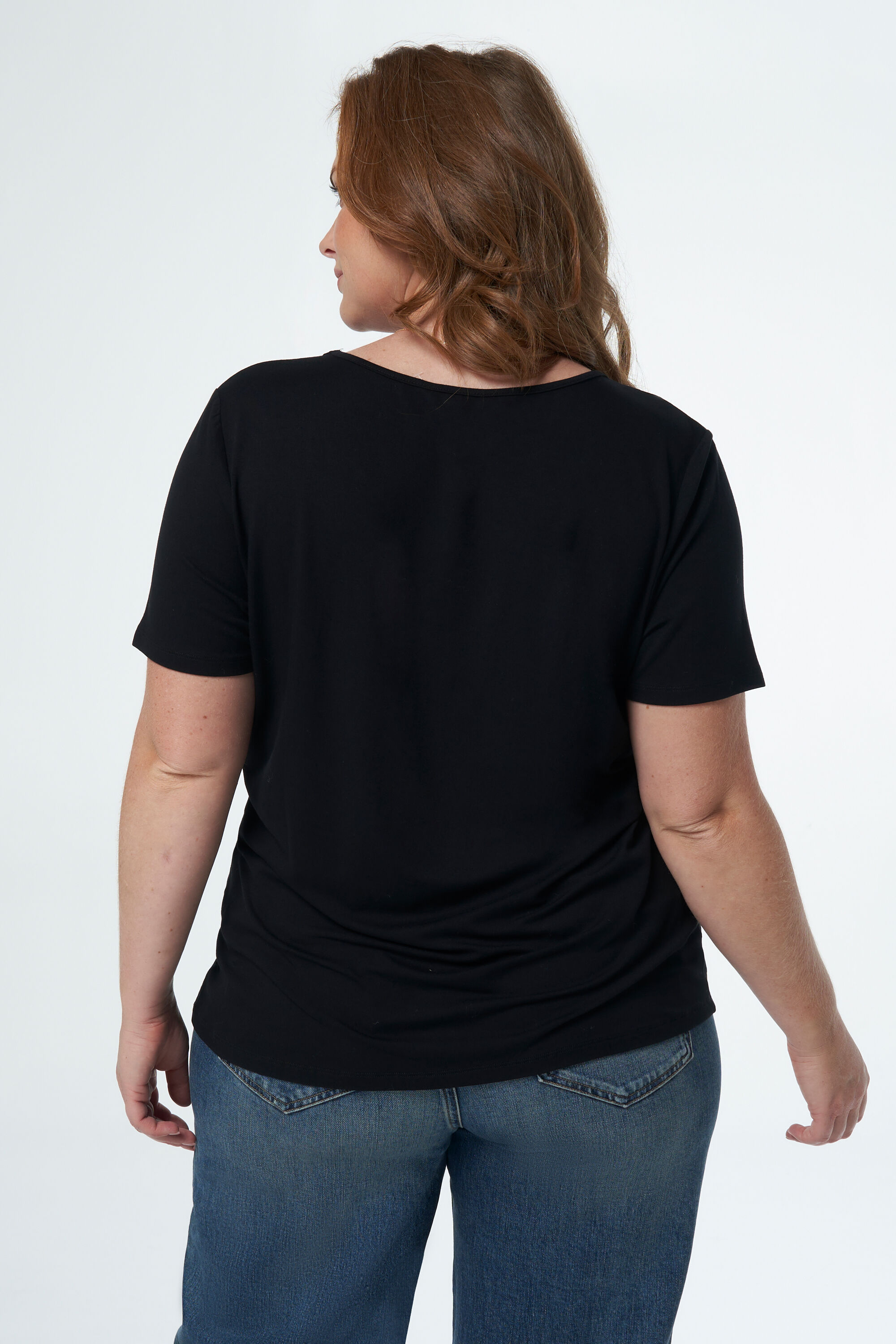 T-shirt met V-hals image number 3