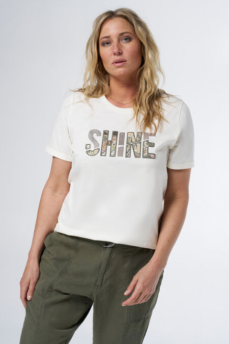 T-shirt met "Shine" tekst