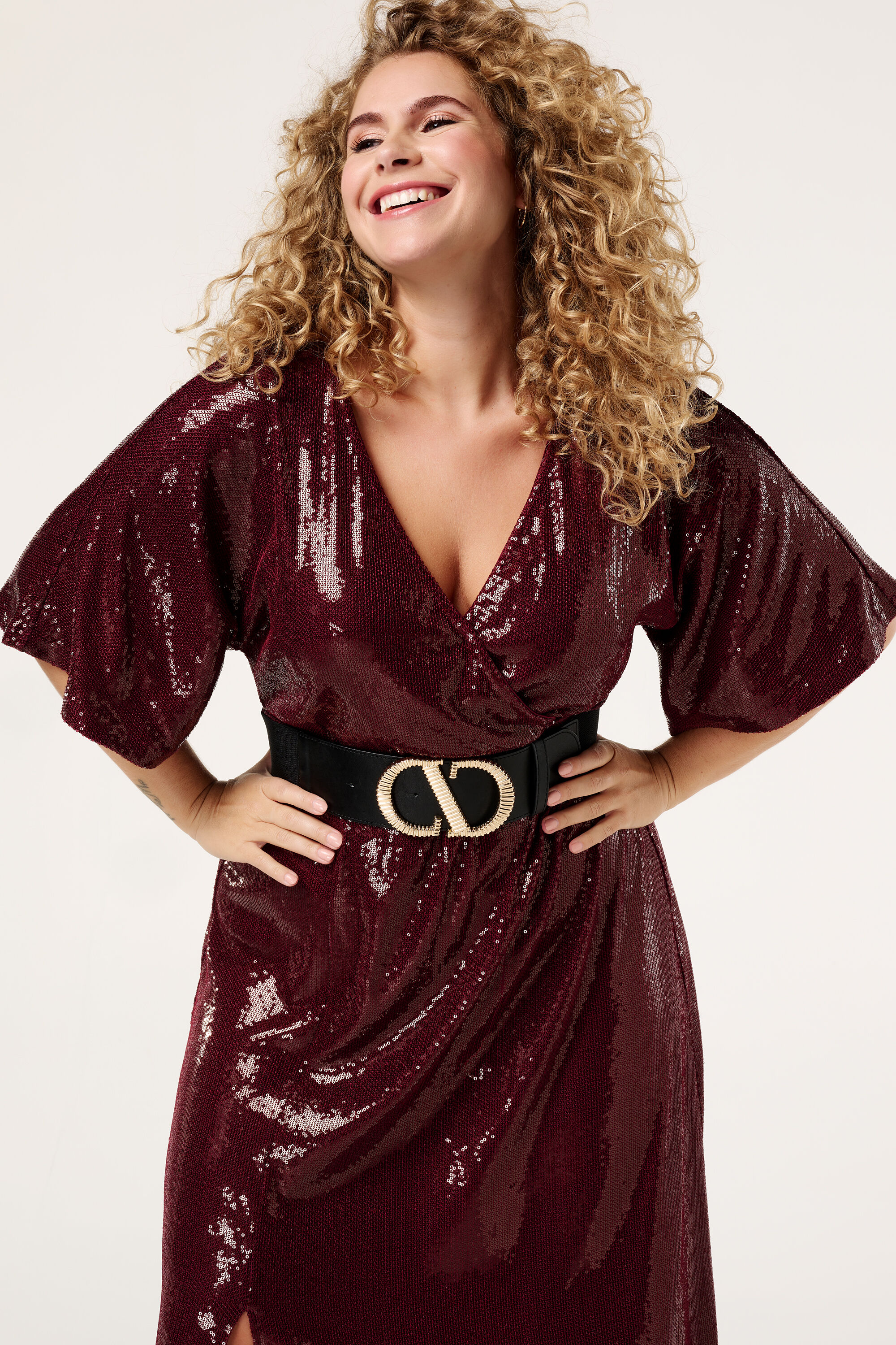 Maxi jurk met pailletten image number 5