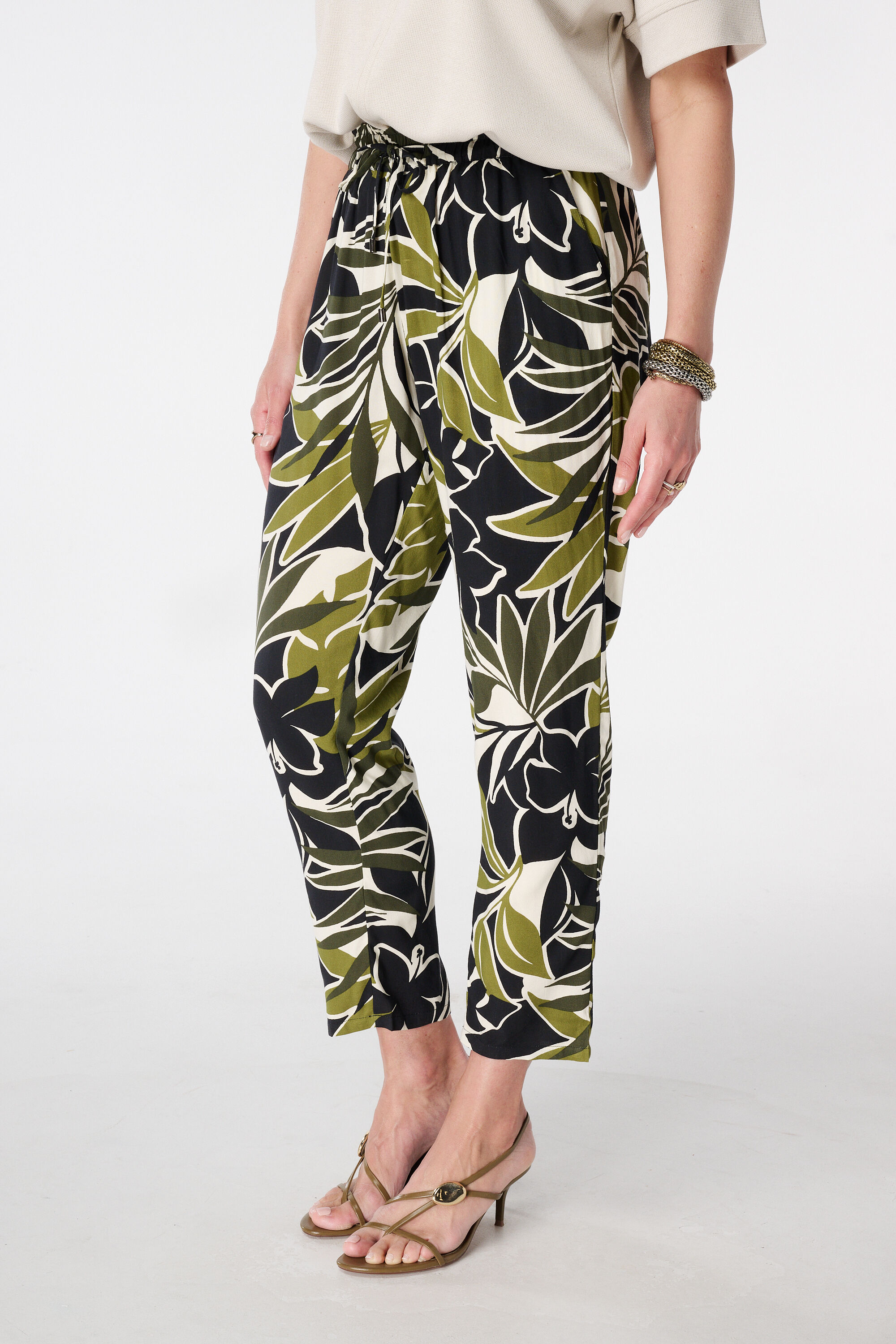 Straight leg broek met print image number 5