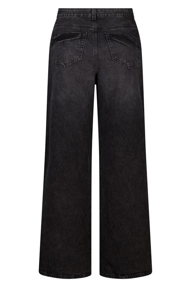 Wide leg jeans met hoge taille image number 2