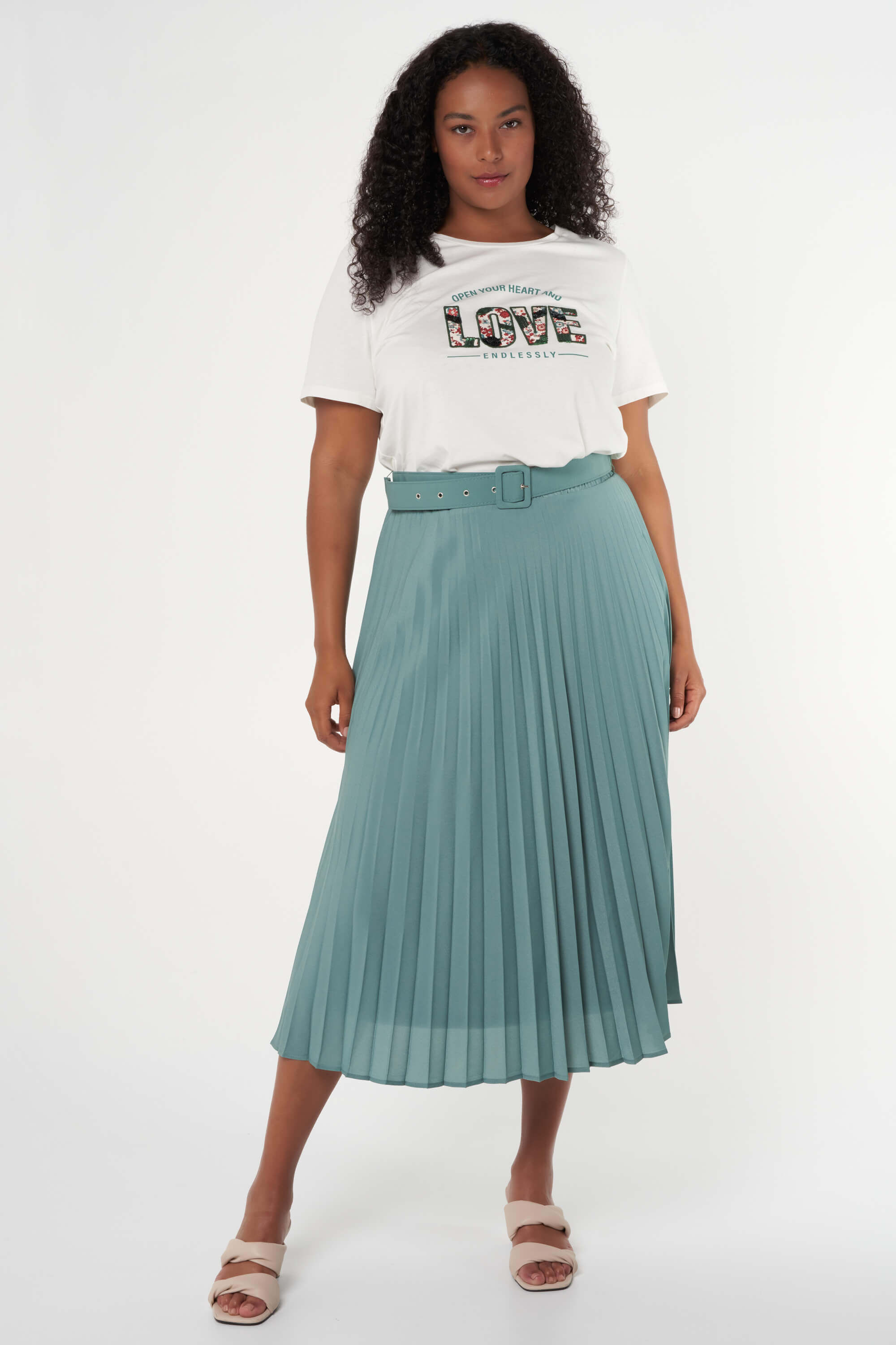 Midi rok met plisse image number 7