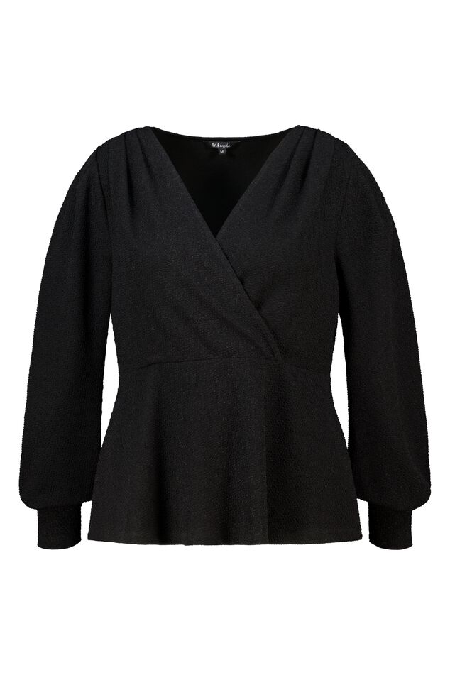 Glitter top met overslag look image number 1