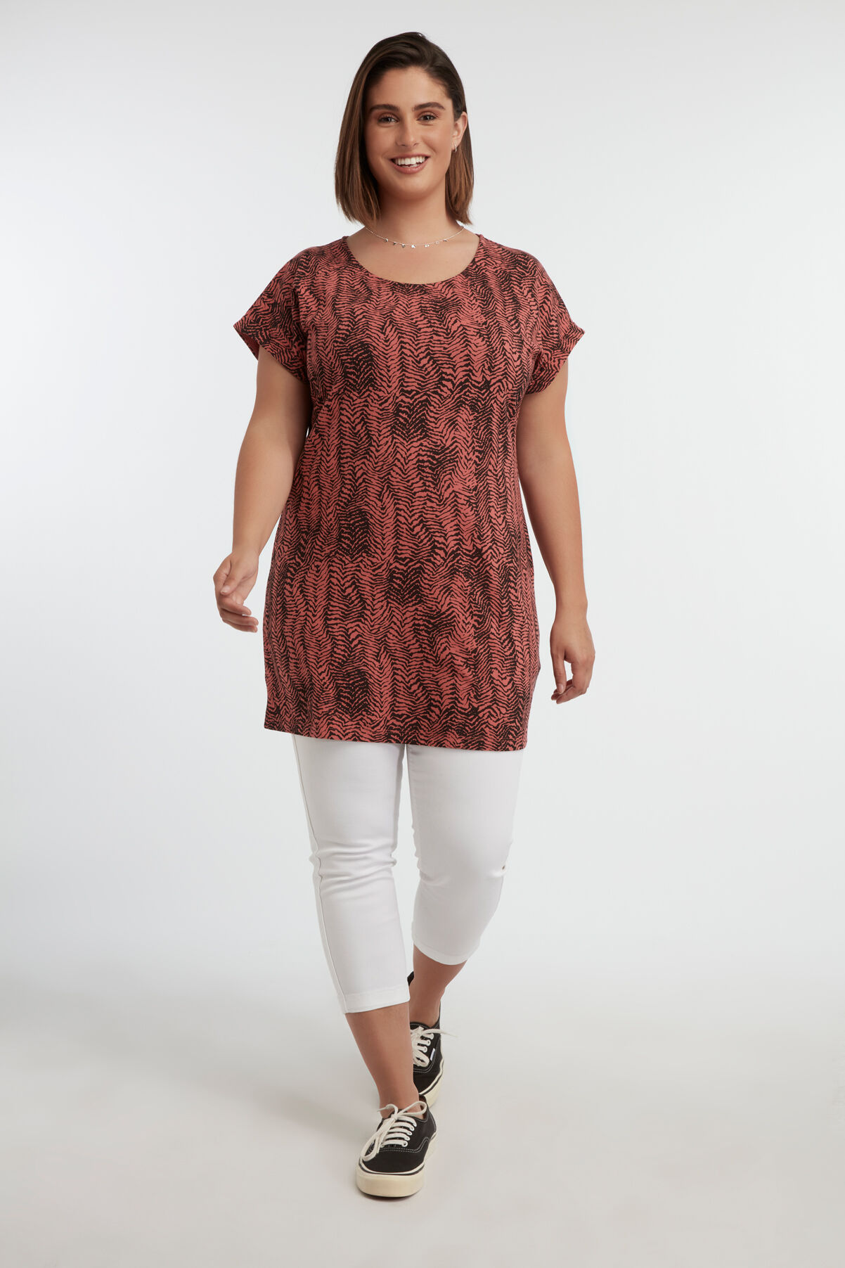 Lang T-shirt met print image number 3