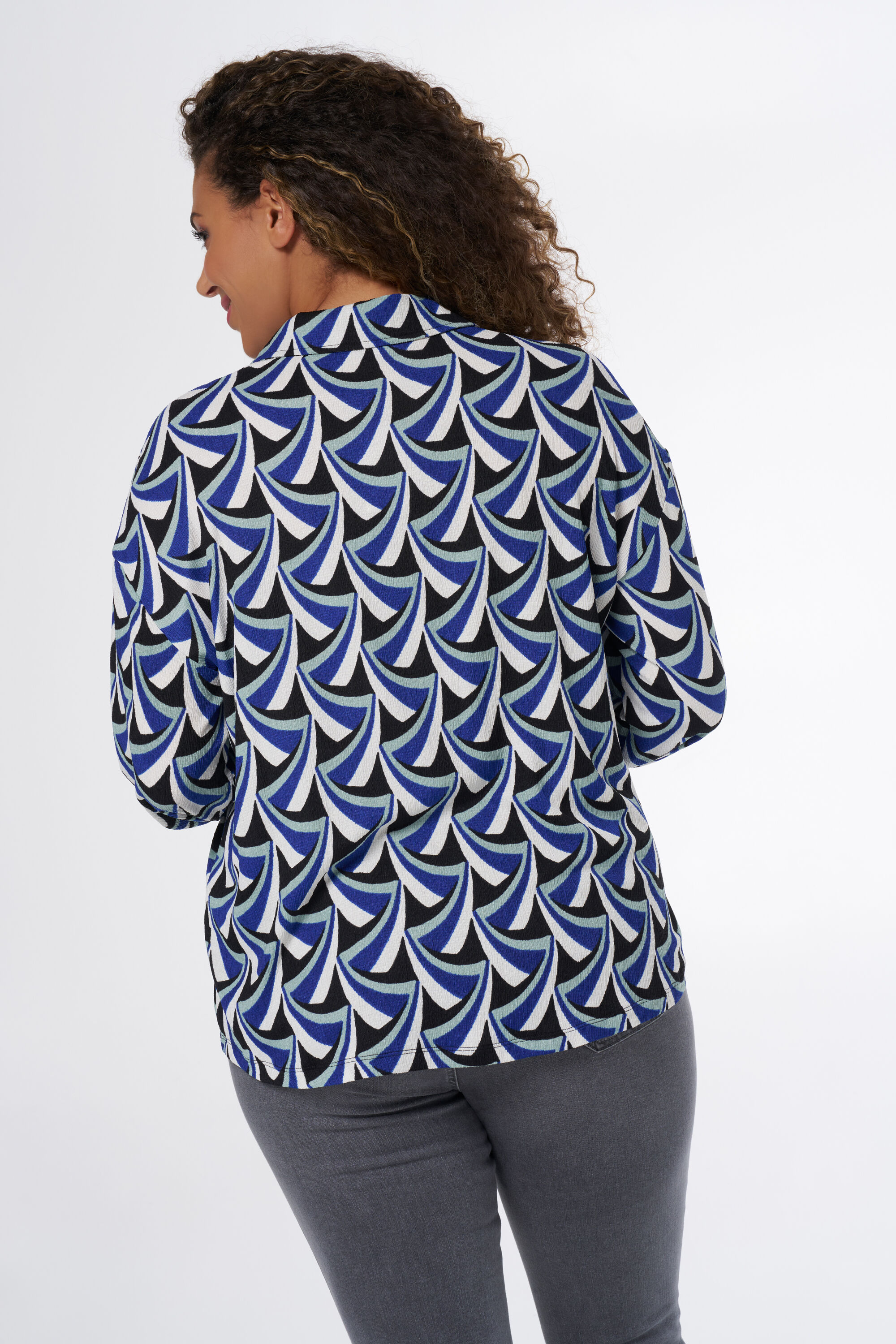 Crinkle top met print image number 3