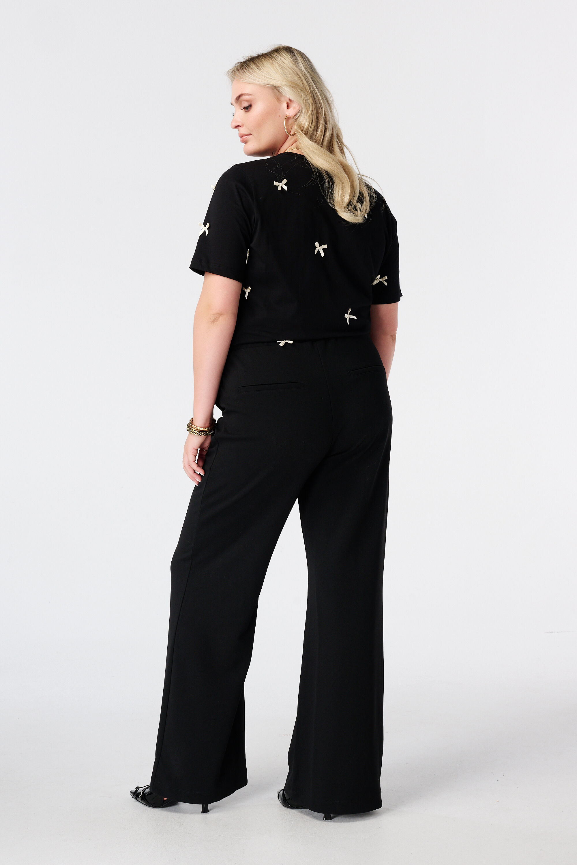 Straight leg pantalon met elastische taille image number 1