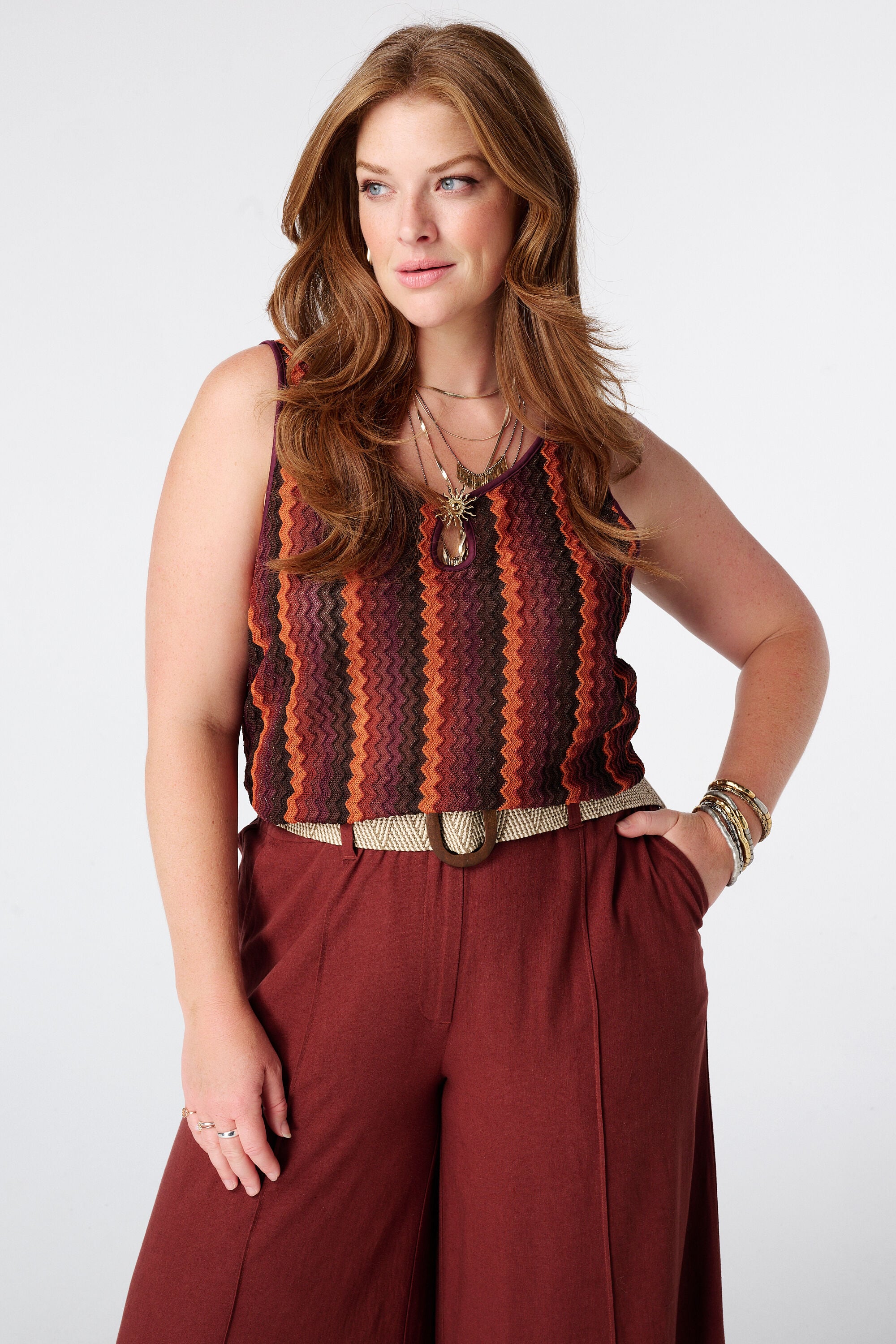 Singlet met zigzag print