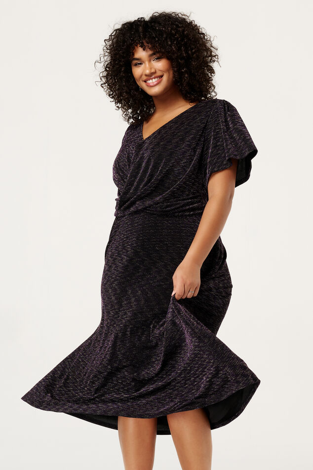 Midi jurk met lurex image number 0