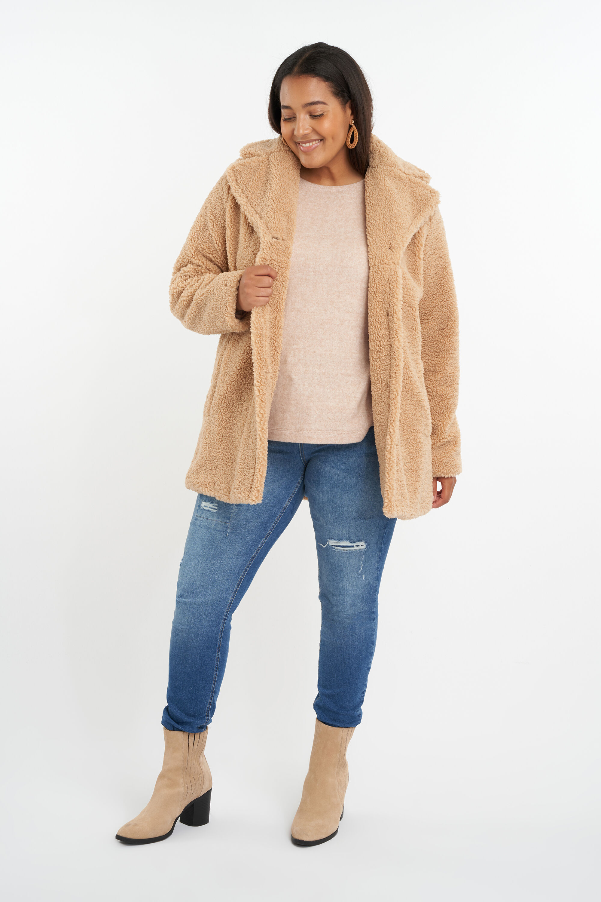 Zachte teddy jas image number 6