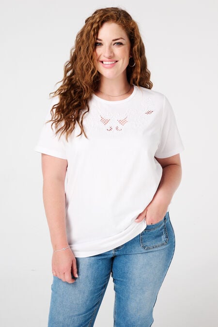 T-shirt met broderie  T-shirt met broderie