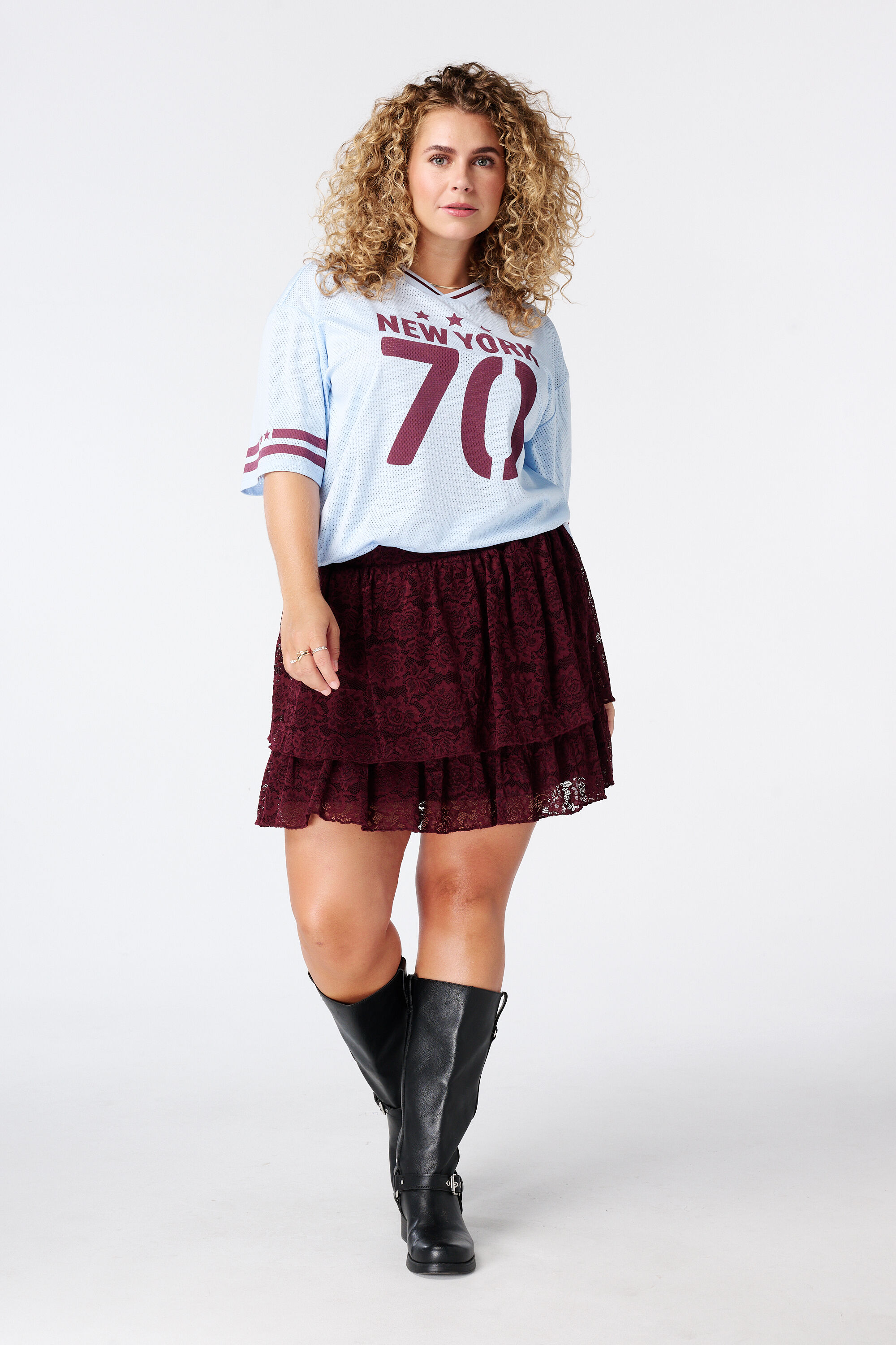 Oversized jersey met sportieve print image number 5