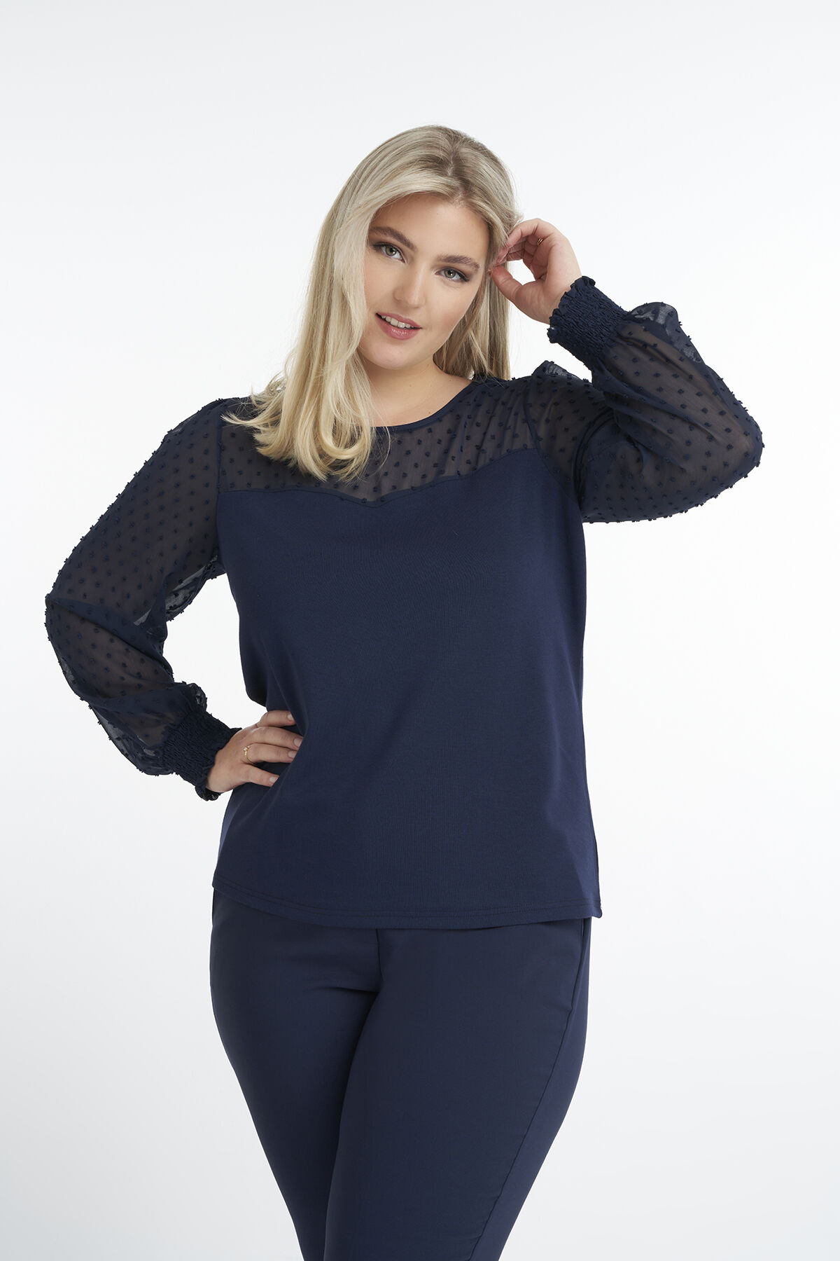 Top met transparante mouw image number 4