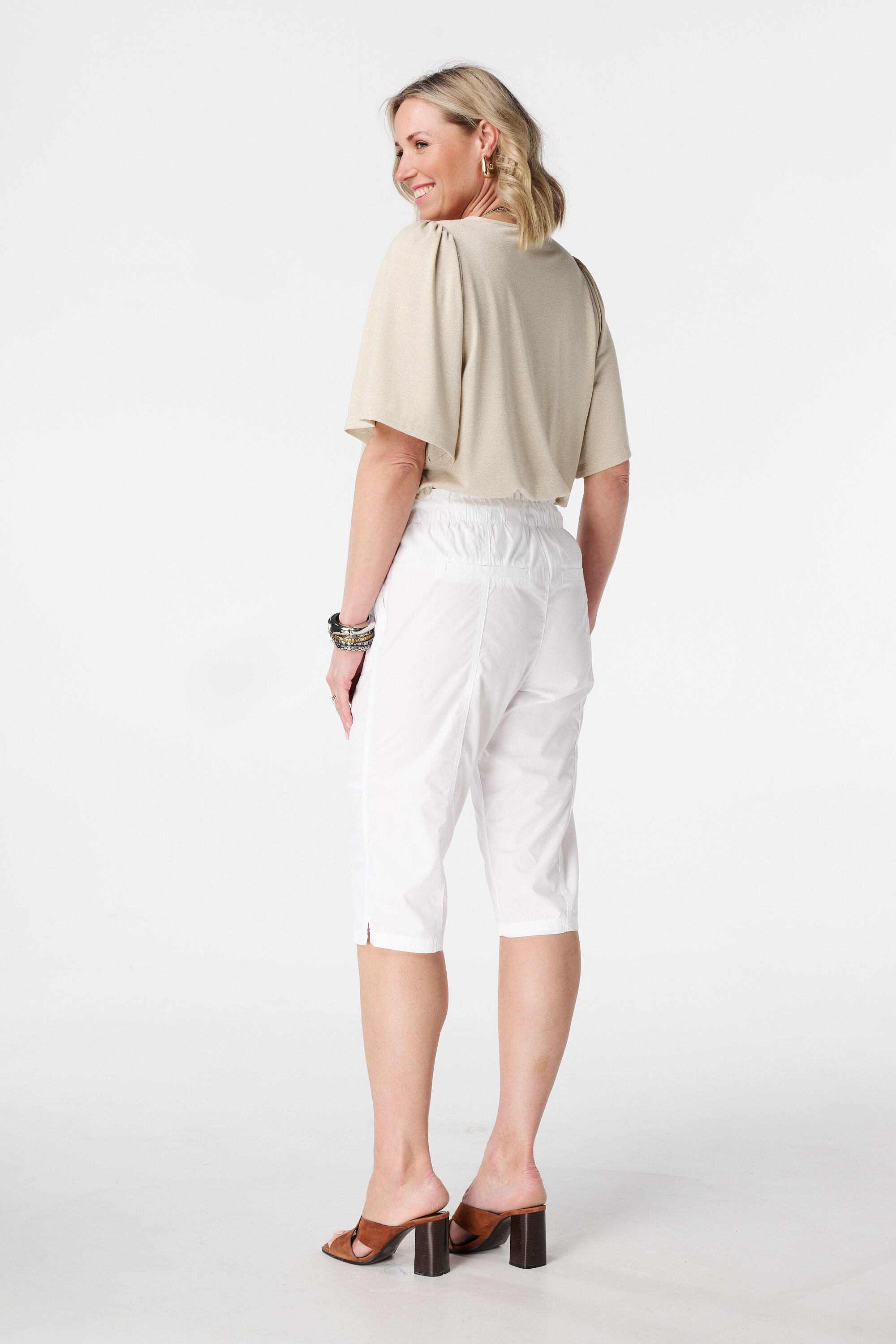 Capri broek met elastische taille image number 3