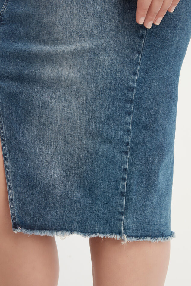 Denim rok met split image number 5