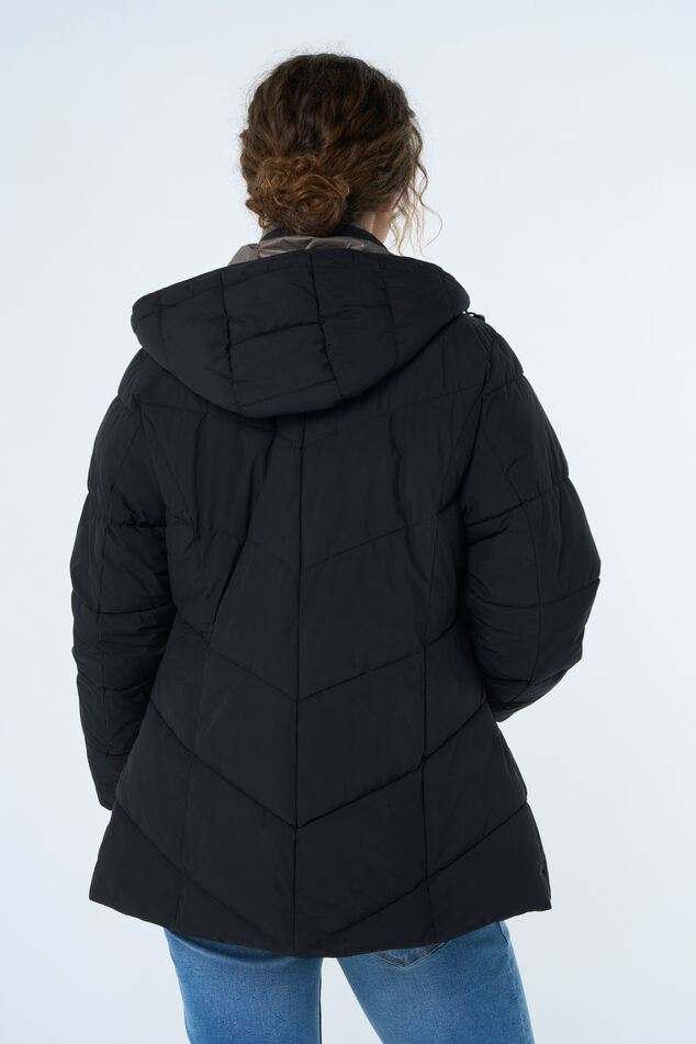 Gewatteerde jas met capuchon image number 3