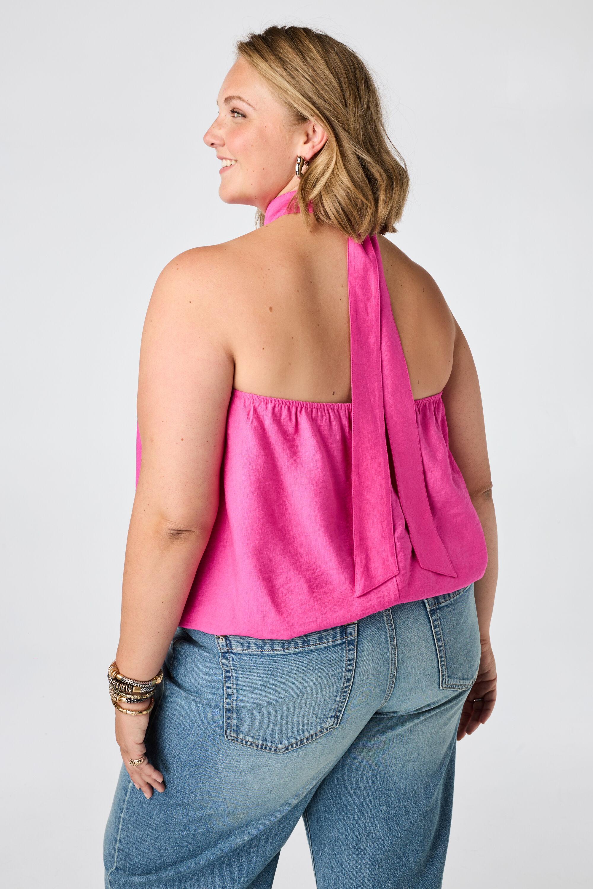 Mouwloze blouse met hoge hals image number 3