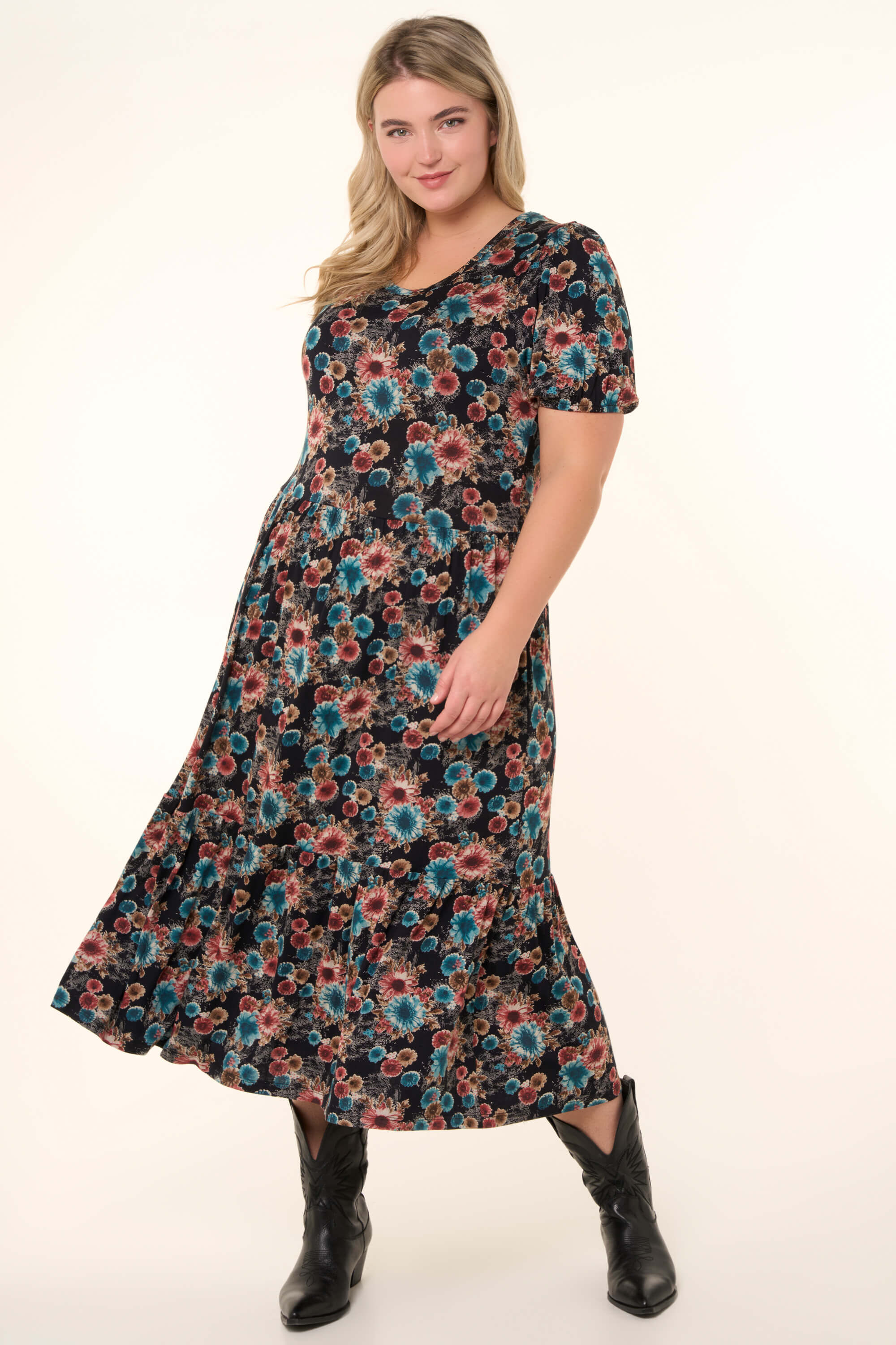 Dames Lange jurk met print MS Mode