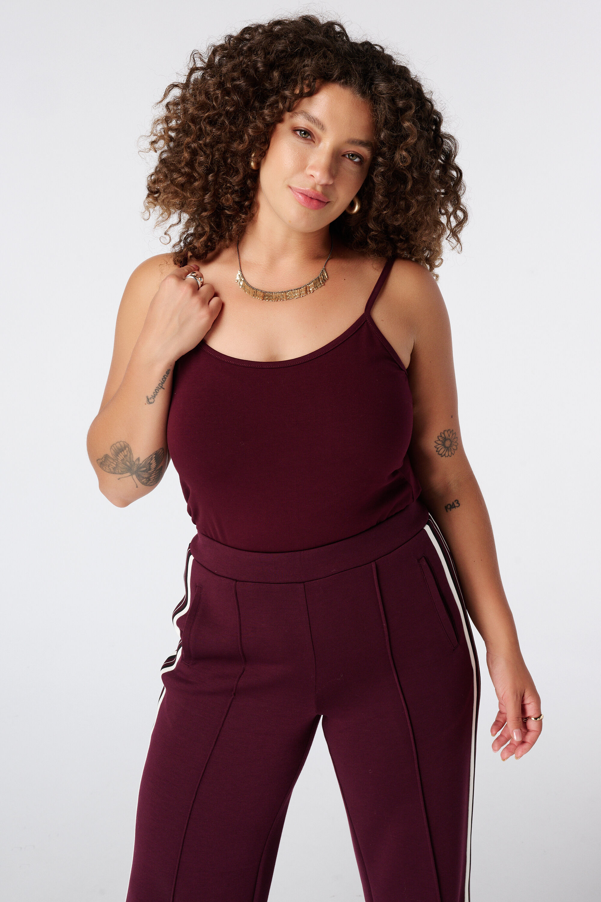 Spaghetti top met stretch