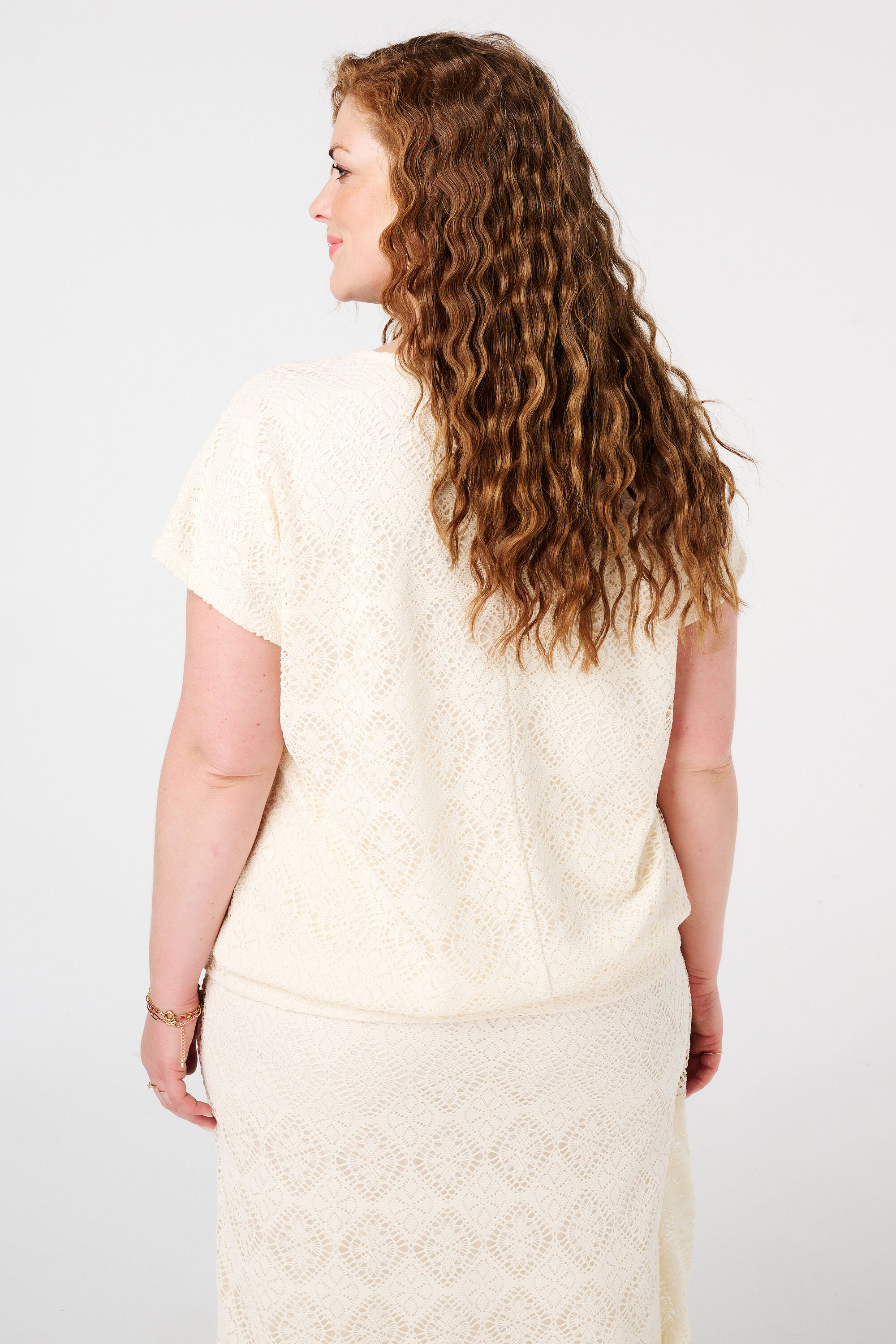 Kanten top met stretch image number 3