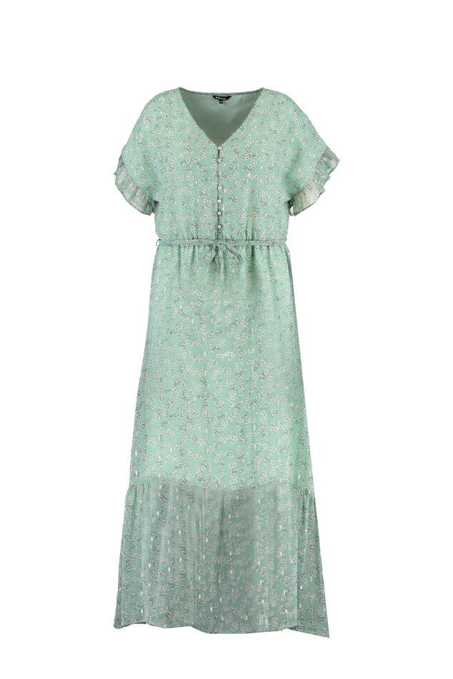 Jurk met bloemen print en volants image number 2