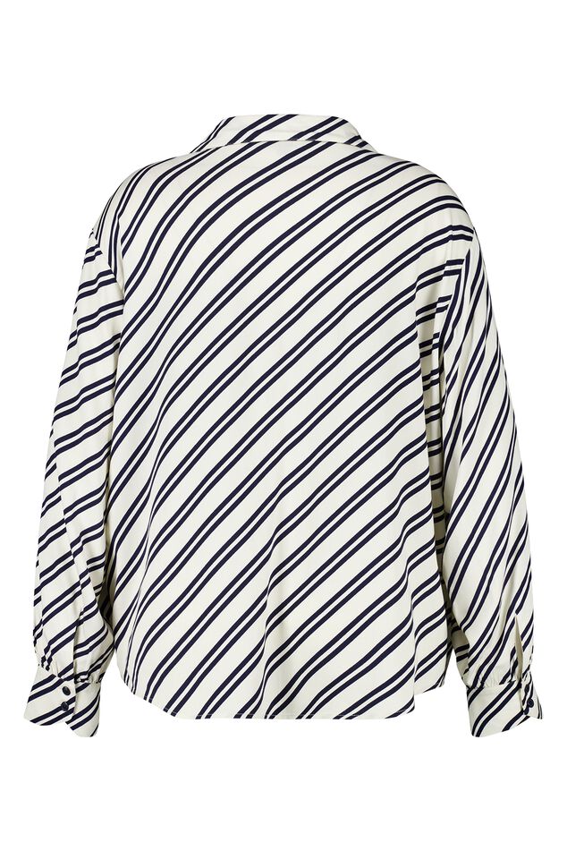 Ruimvallende blouse met strepen image number 2