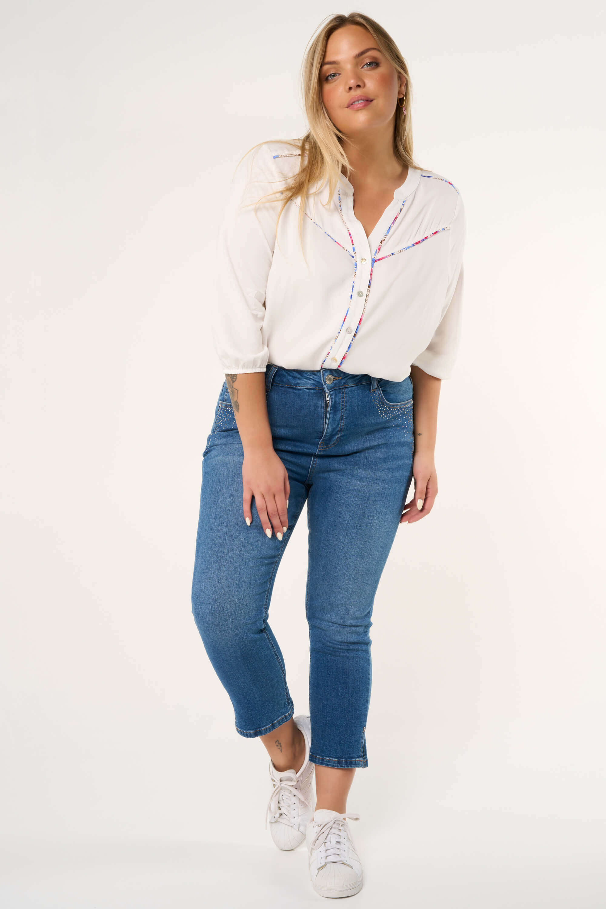 Capri broek met steentjes image number 6