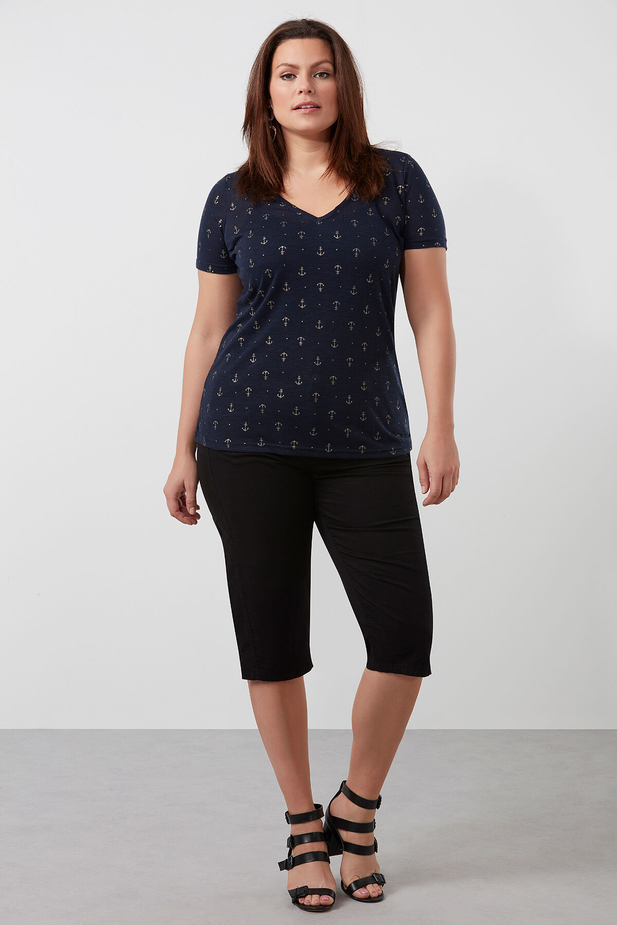 Katoenen capri broek image number 4