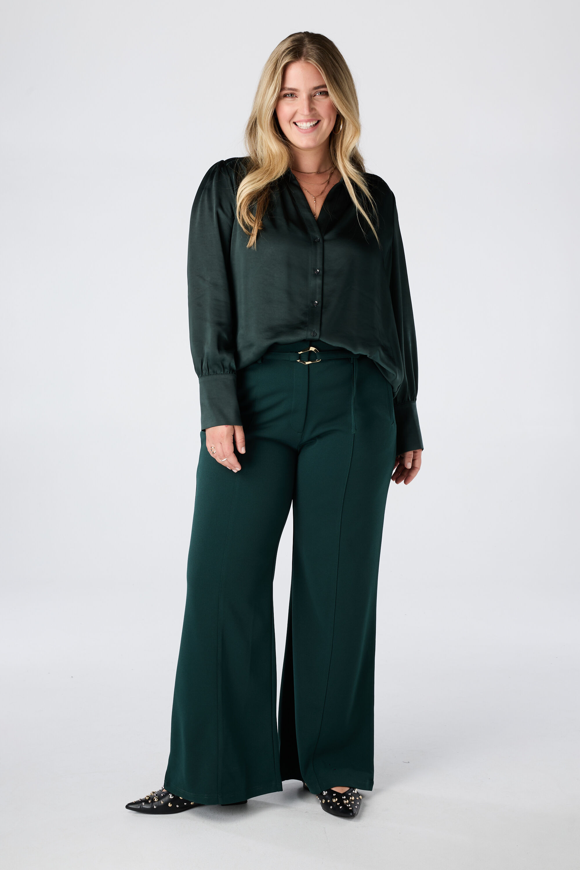 Rechte pantalon met ceintuur