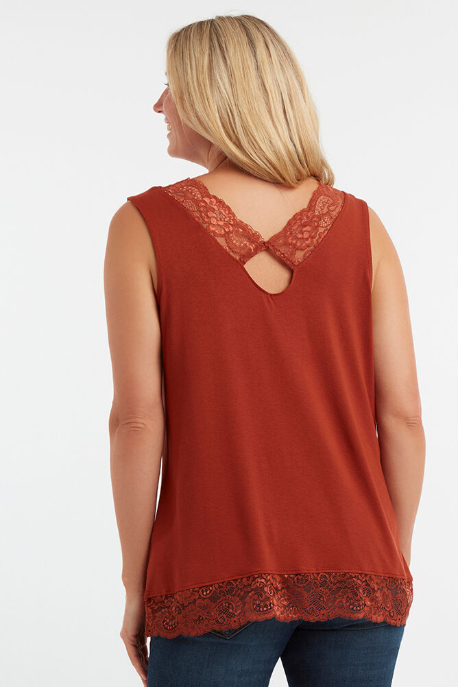 Mouwloze top met kant image number 5