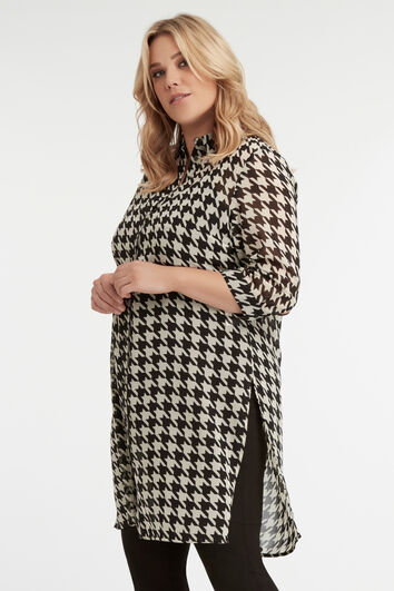 Transparante blouse met print