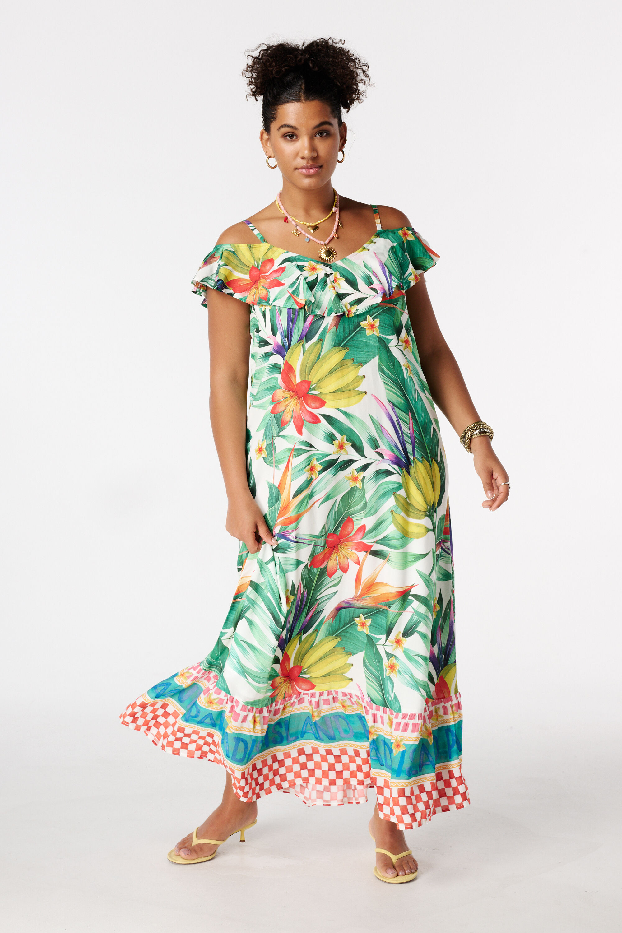 Maxi jurk met korte mouwen