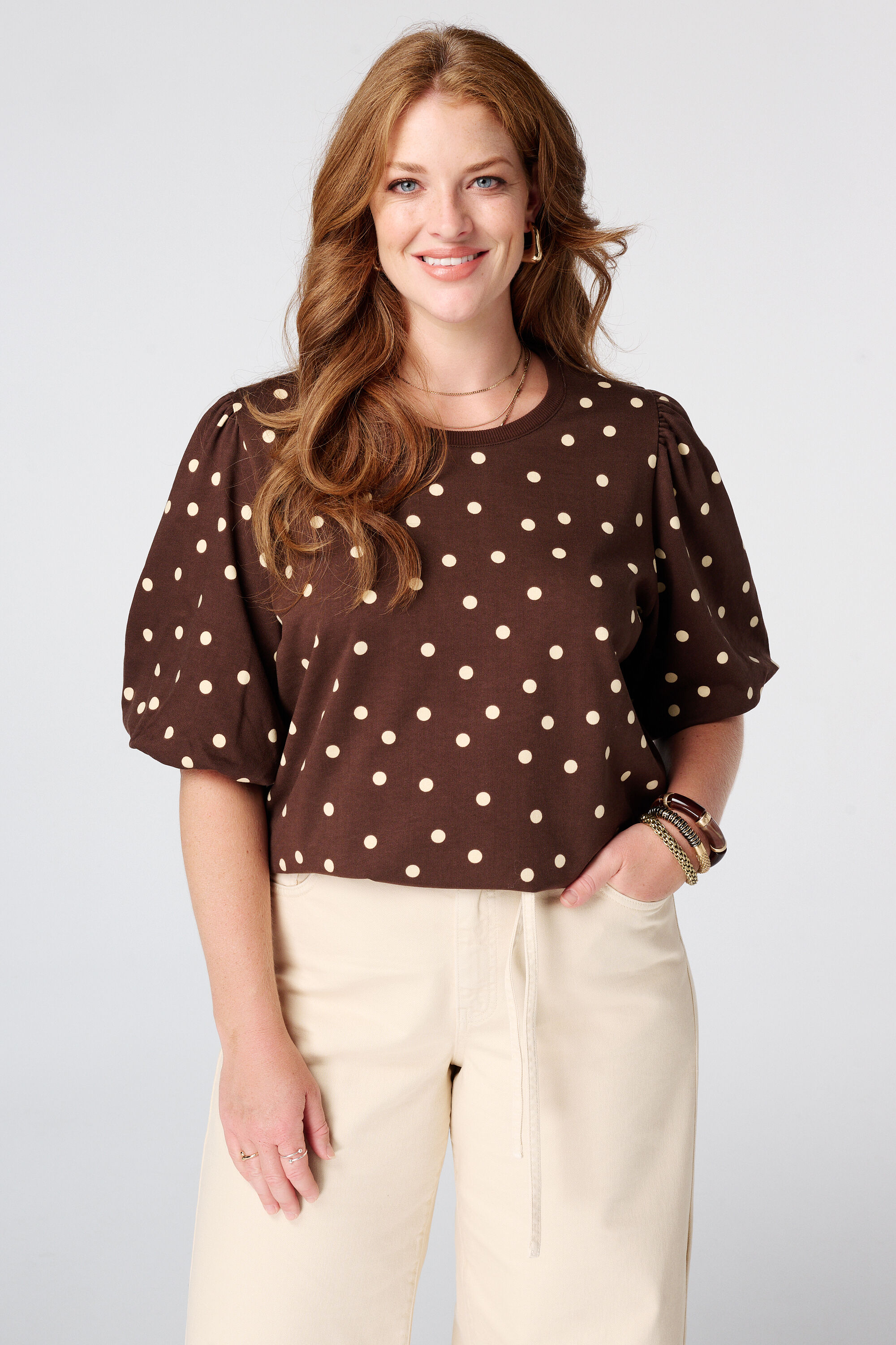 Sweat top met polka dot