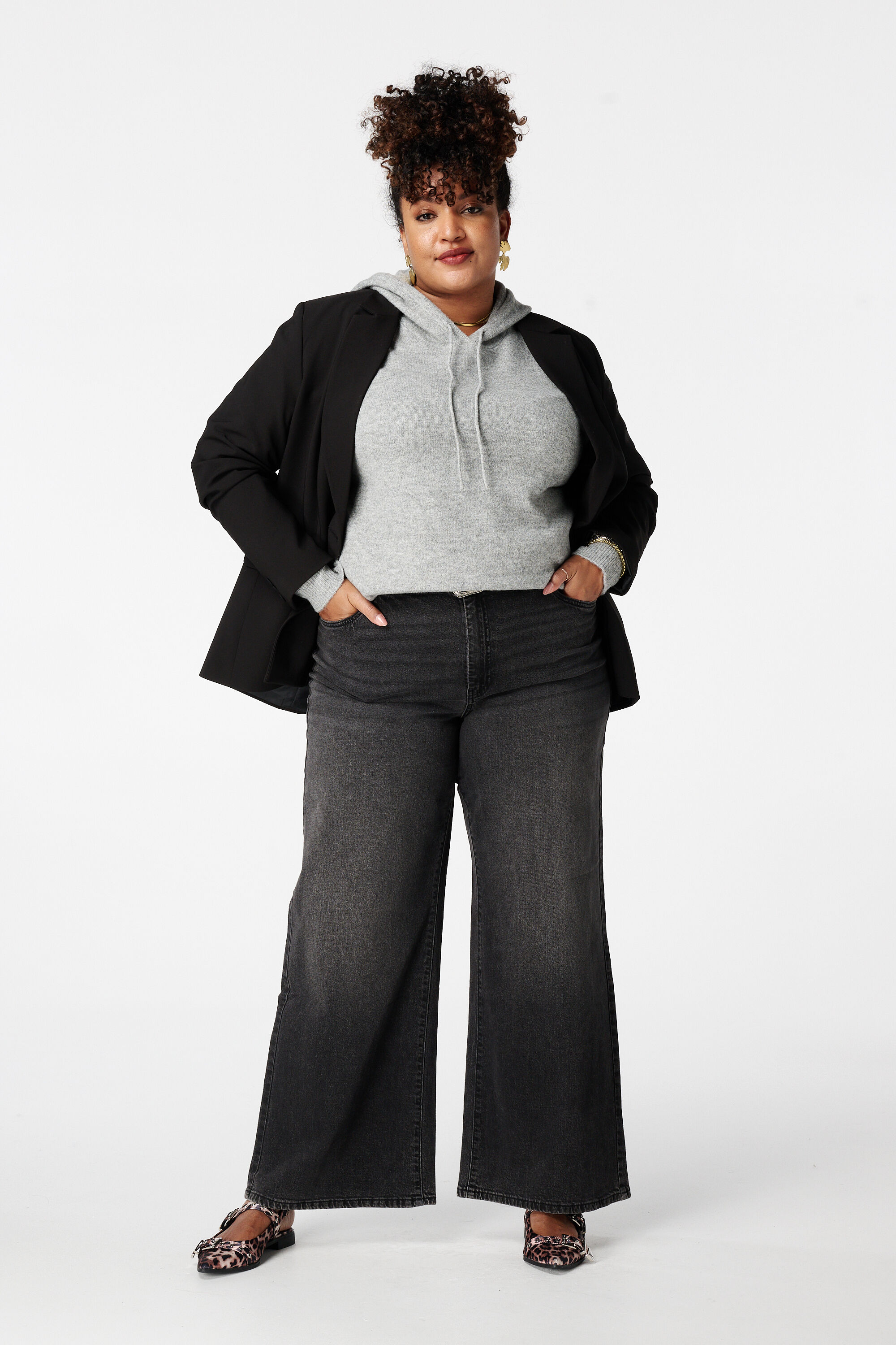 Wide leg jeans met hoge taille