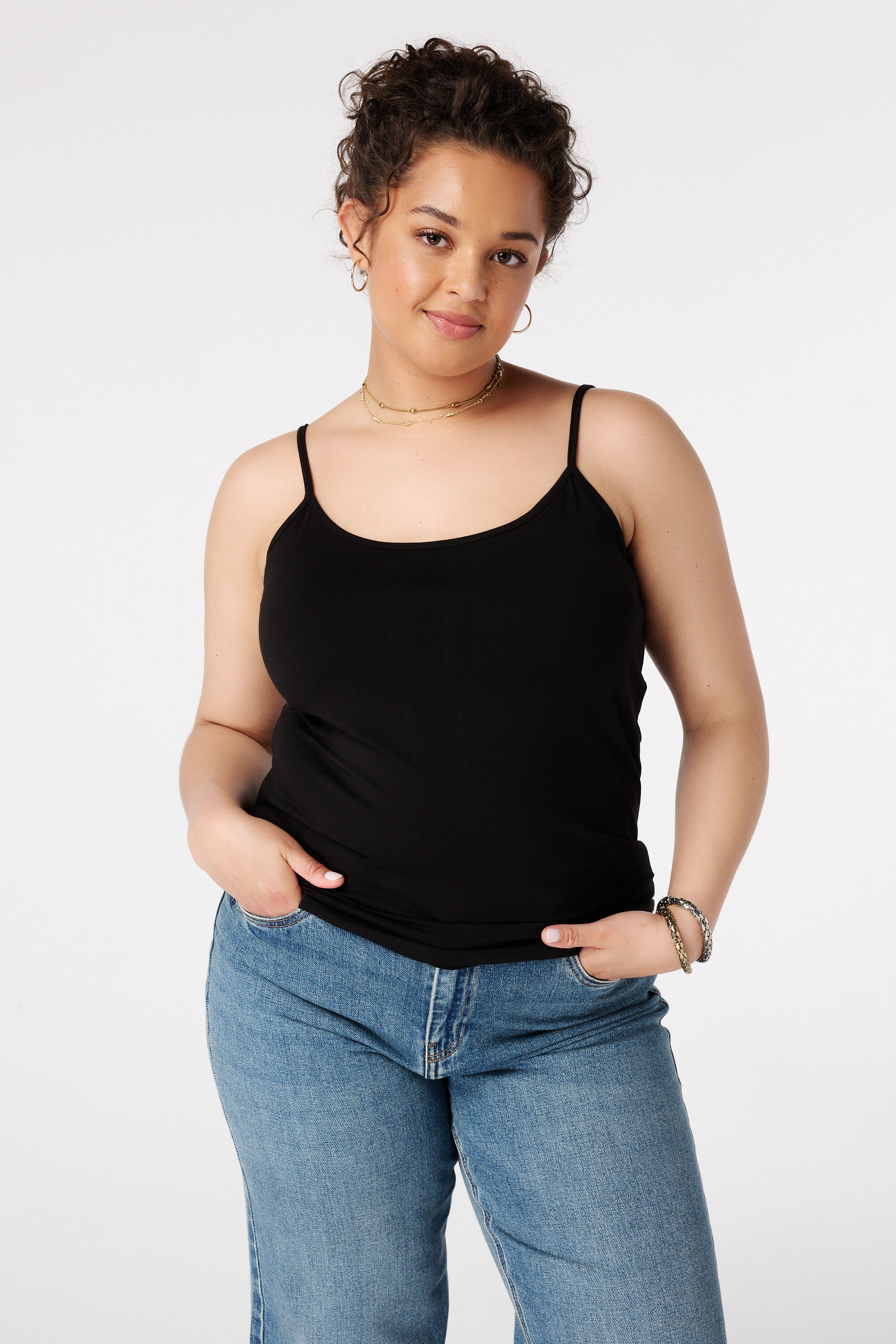 Spaghetti top met stretch