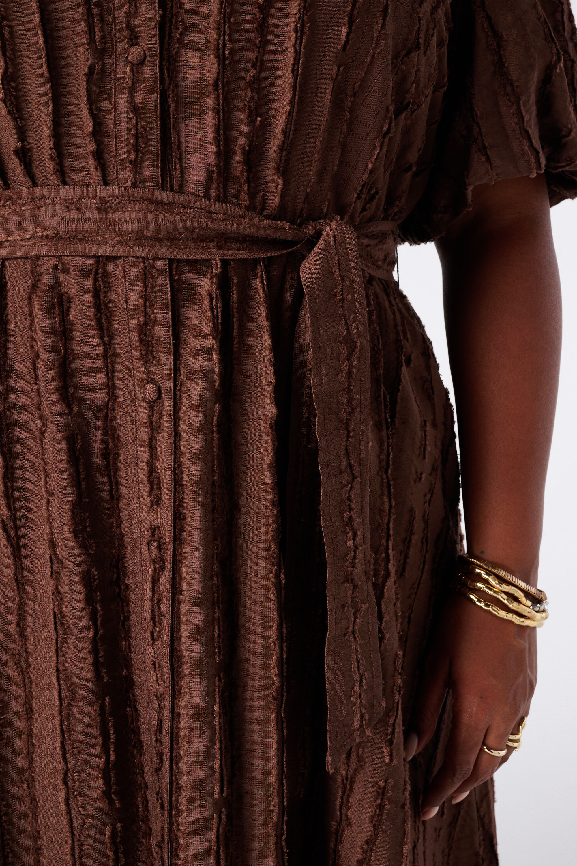 Midi jurk met ceintuur image number 6