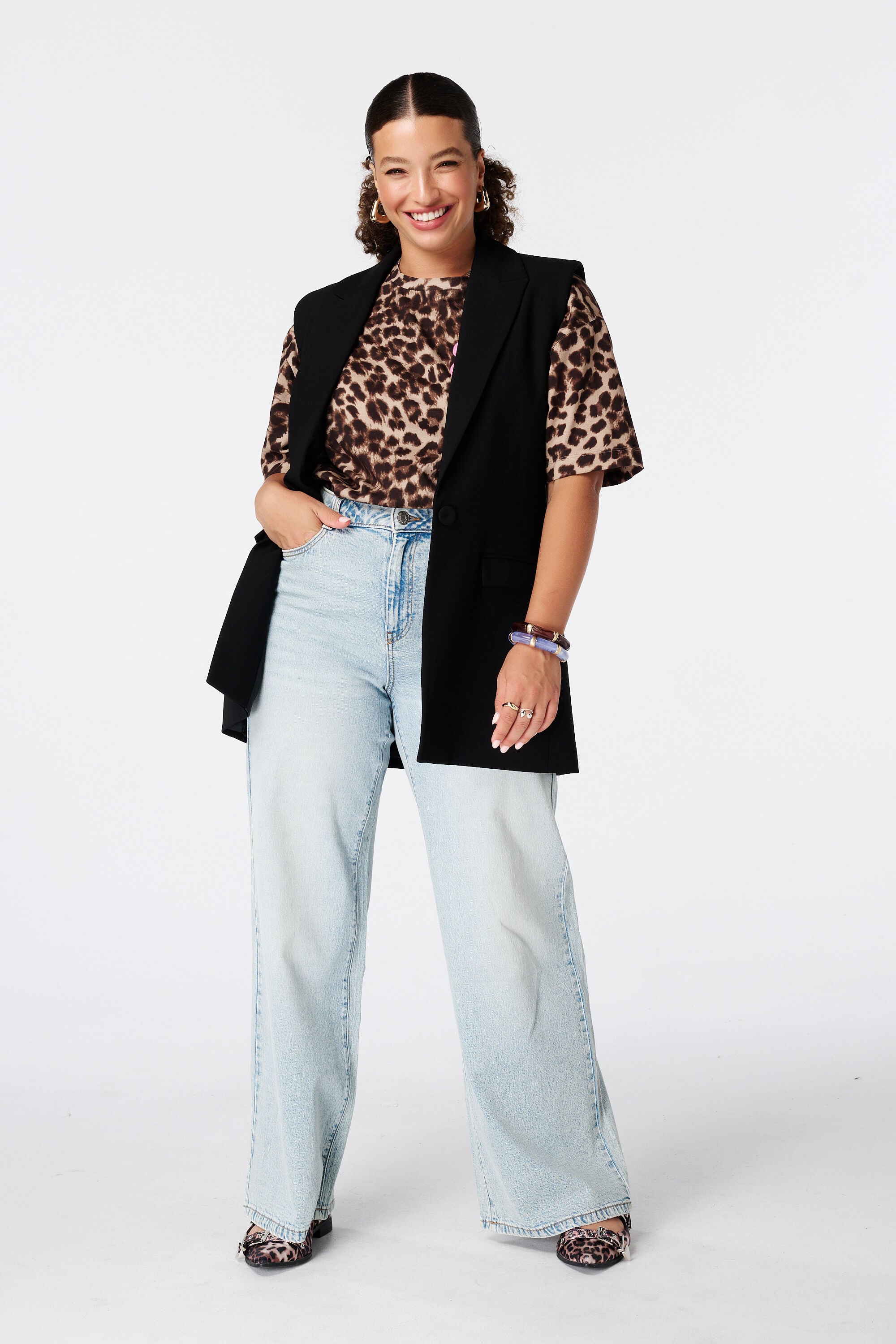 Lang gilet met knoopsluiting image number 5