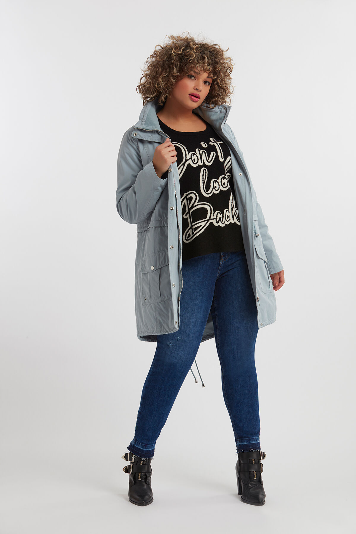 Parka met glimmende details image number 3