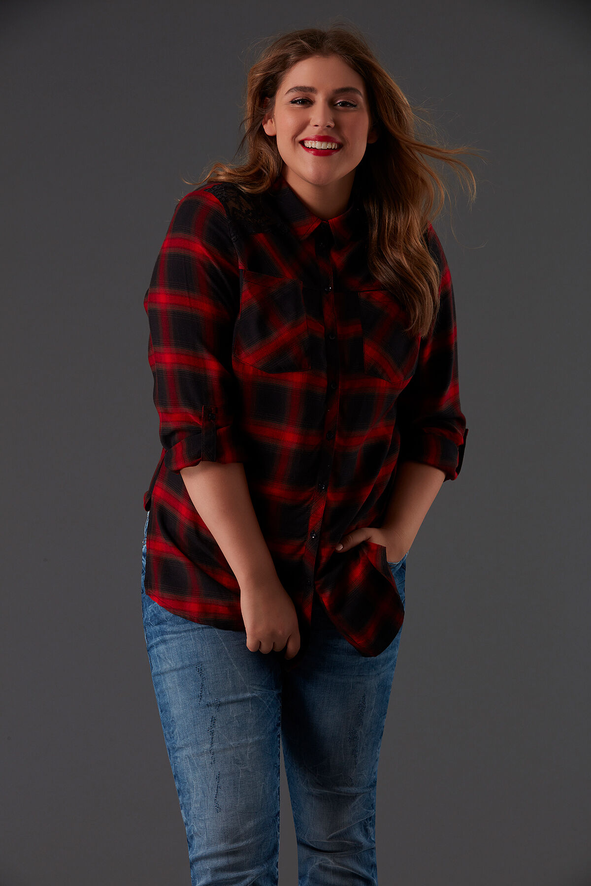 Geruite overhemdblouse 2025 dames