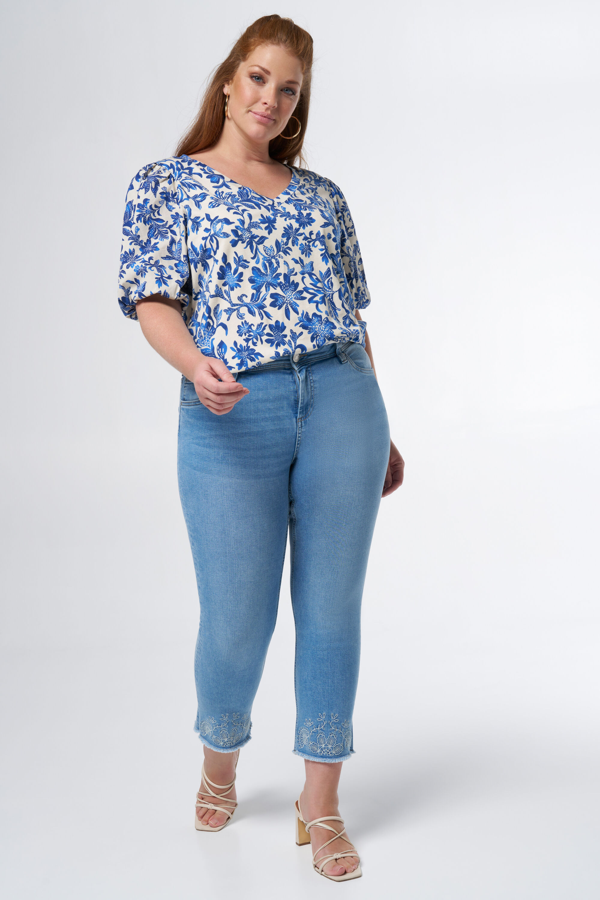 Dames Jeans met broderie details MS Mode