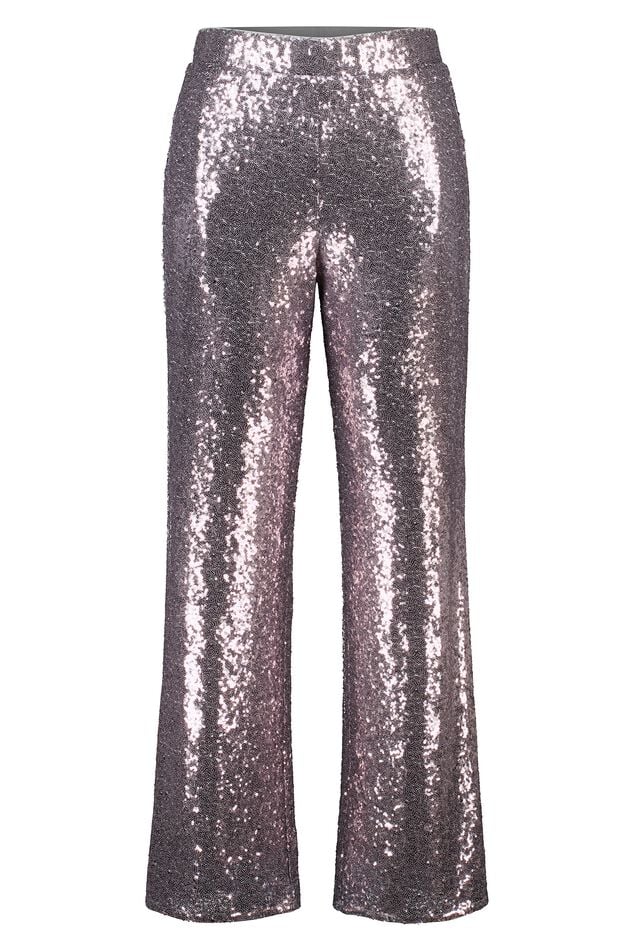 Wide leg pailletten broek image number 1