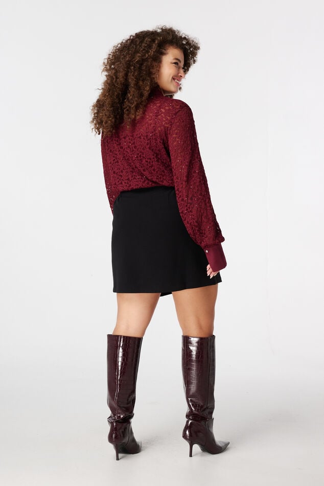 Rokje met overslag look en elastische taille image number 3