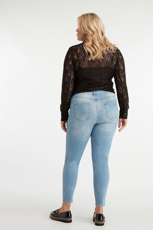 Jeans met rhinestones en studs image number 4