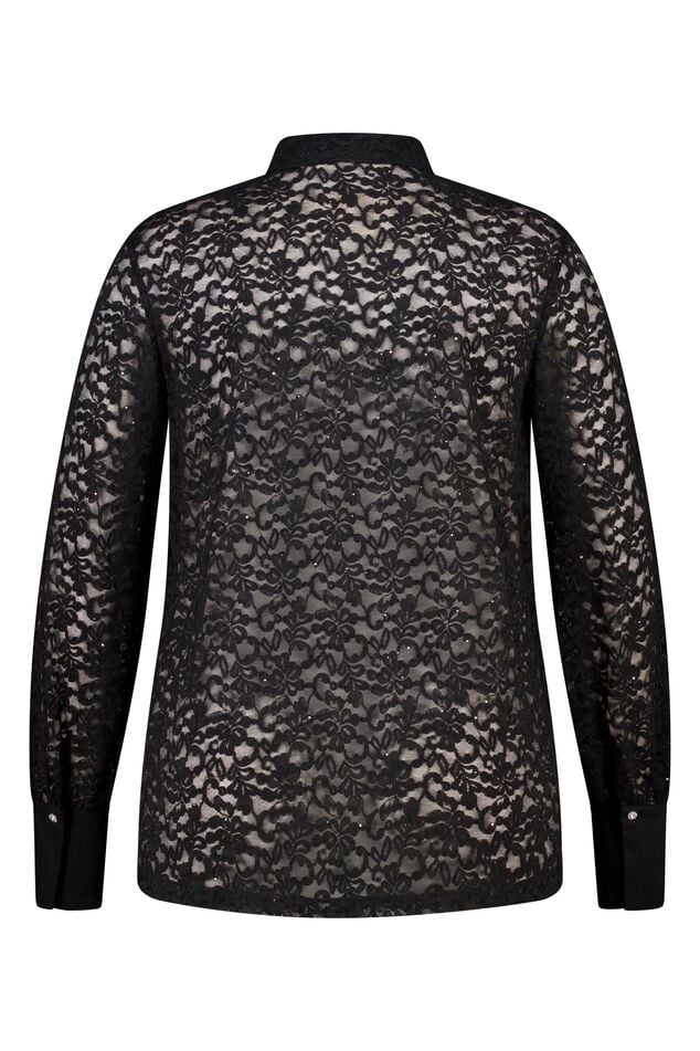 Jersey top met kant en pailetten image number 2