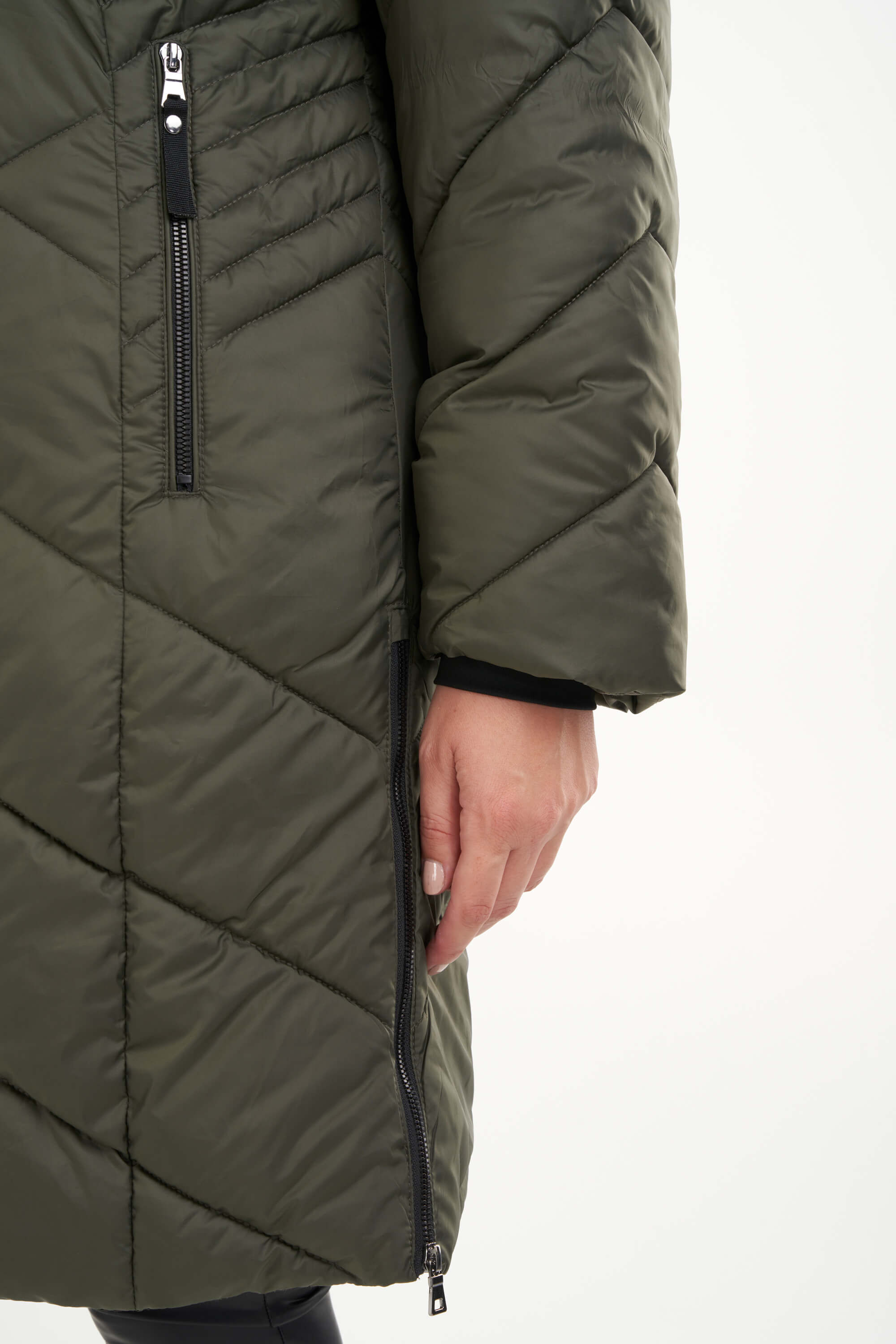 Lange gewatteerde jas image number 5