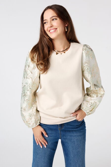 Sweater met print op de mouwen Sweater met print op de mouwen