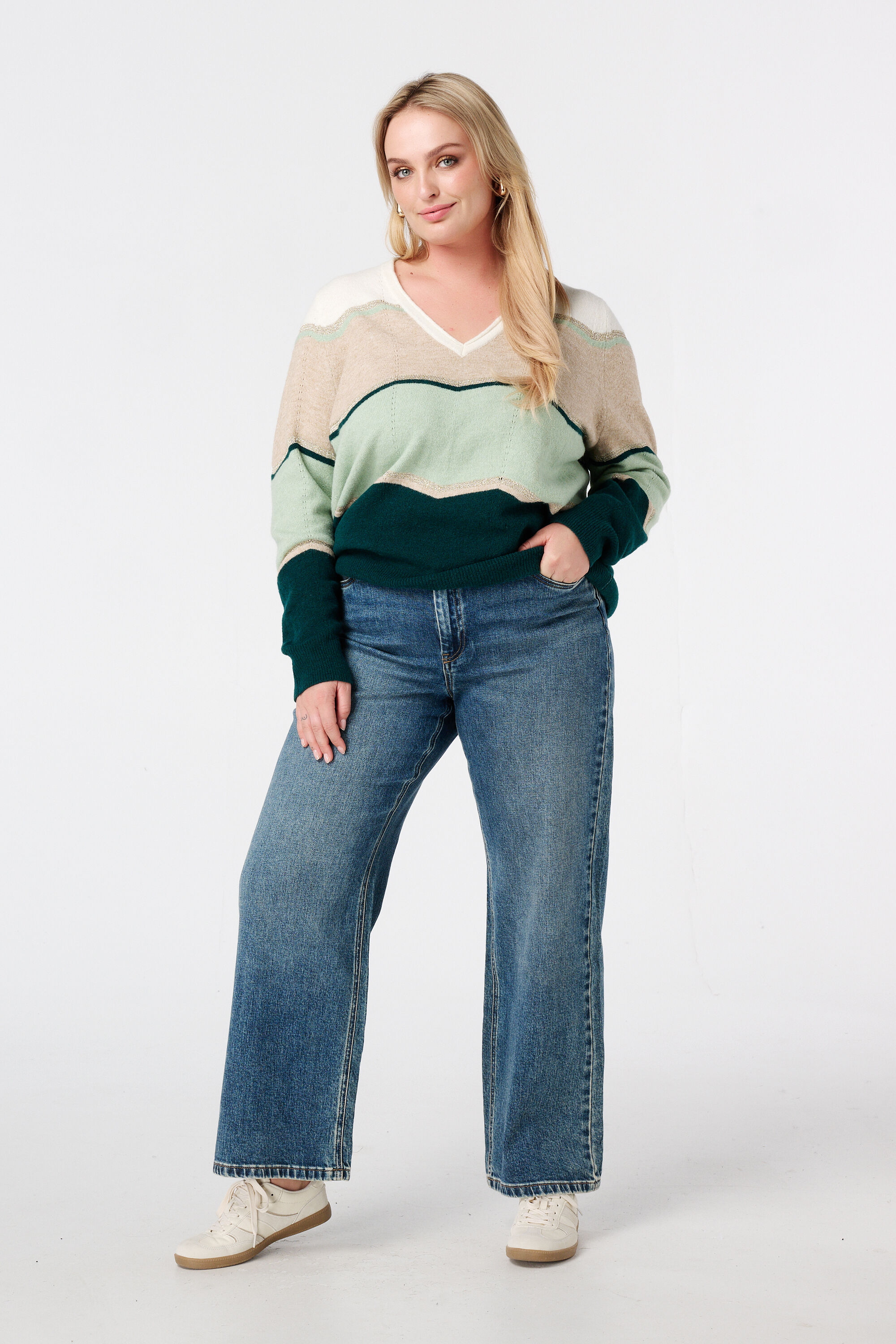 Trui met print en lurex image number 5